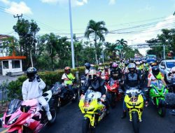 2 Pembalap Pertamina Enduro VR46 Racing Team Parade Bareng Komunitas Klub Motor Bali