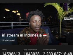 Kunjungi Indonesia, Live Streaming IShowSpeed Tembus 1 Juta!