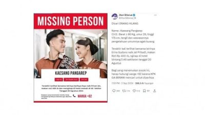 Jadi Bidikan KPK Terkait Dugaan Gratifikasi Pesawat Jet Pribadi, Kaesang Pangarep Dikabarkan Hilang