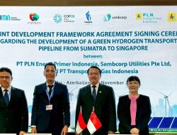 TGI, Sembcorp dan PLN EPI Teken Kerja Sama Pembangunan Pipa Hidrogen Indonesia – Singapura