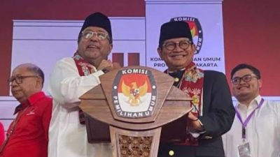 Penetapan Pasangan Pram-Rano Sebagai Gubernur dan Wakil Gubernur Terpilih Dilaksanakan Pada Kamis