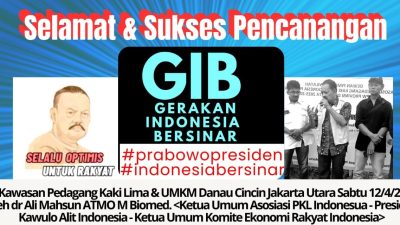 Sejumlah Tokoh Luncurkan Gerakan Indonesia Bersinar Dikawasan PKL dan UMKM Danau Cincin Jakarta Utara