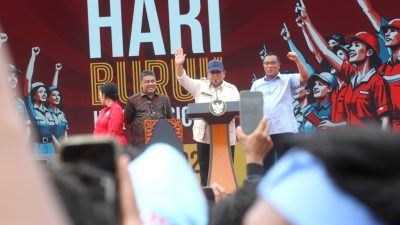 Janji yang Diumbar Prabowo di Hadapan Massa Buruh