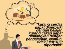 Kurang Cerdas Dapat Diperbaiki Dengan Belajar, Kurang Cakap Dapat Dihilangkan Dengan Pengalaman