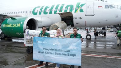 Aksi Kemanusiaan! Citilink Angkut Bantuan Bank Mandiri ke Sumatra