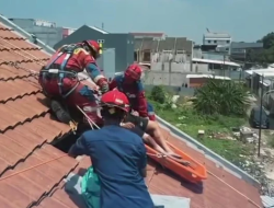 Detik-detik Dramatis Damkar Evakuasi Jenazah dari Atas Genteng di Cengkareng, Pemilik Rumah Panik!