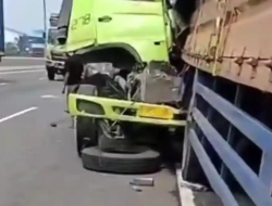 Kecelakaan Maut di Tol JORR KM 56: Truk Boks Lagi Ganti Ban Dihantam Tractor Head, 2 Tewas!
