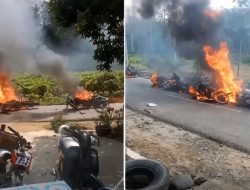 Bentrok Mencekam Warga Vs Karyawan PT Bridgestone di Sergai, 28 Kendaraan Hangus Dibakar!