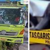 Kecelakaan Hari Ini di Jalan Gatot Subroto, Truk Tabrak Pembatas Tol, Tanaman Tumbang
