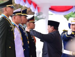 Prabowo: Pangkat Pertama Perwira TNI dan Polri adalah Amanah dan Kepercayaan Rakyat